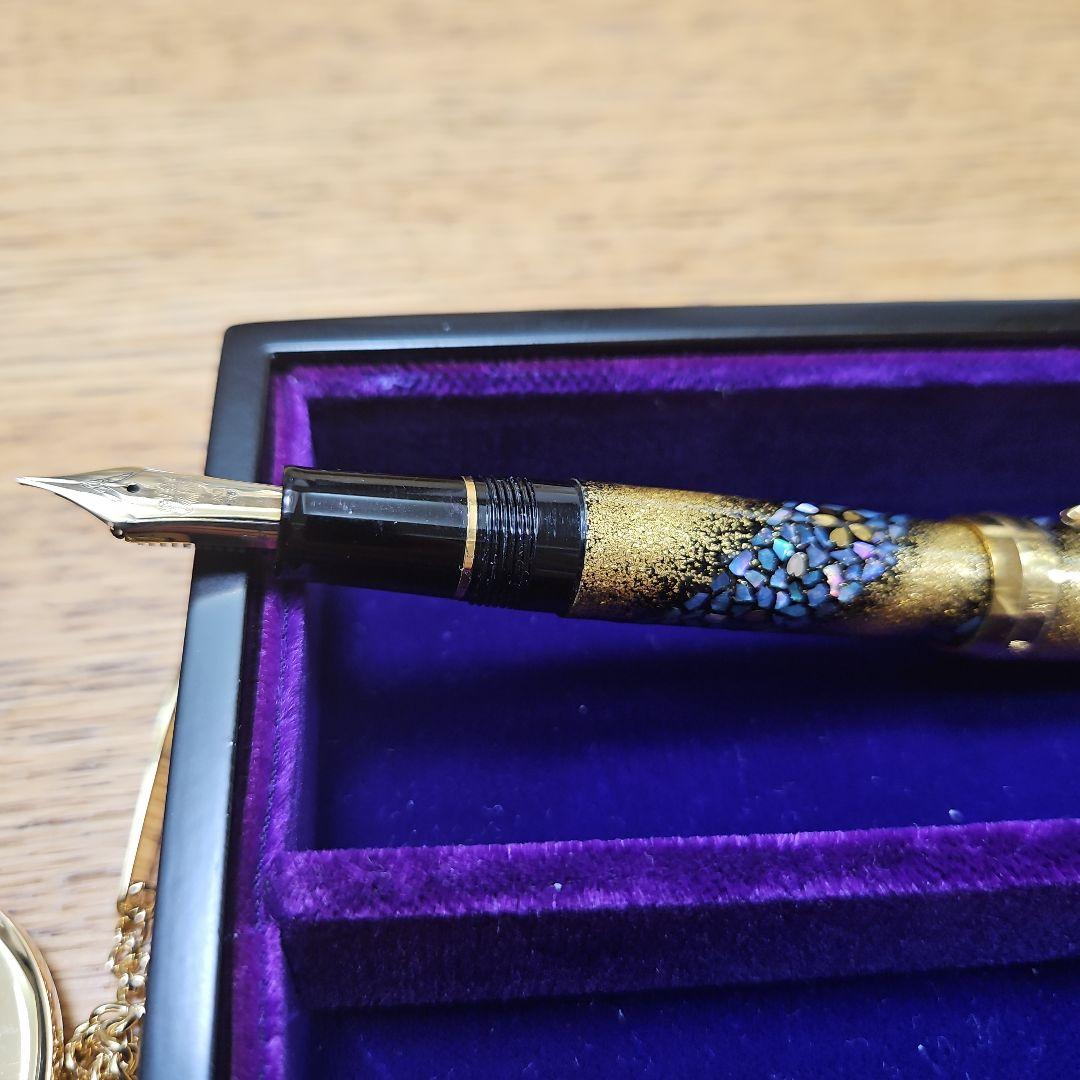 超レア】内閣総理大臣特別慰労 万年筆 螺鈿蒔絵 桜流れ 恩賜懐中時計セット