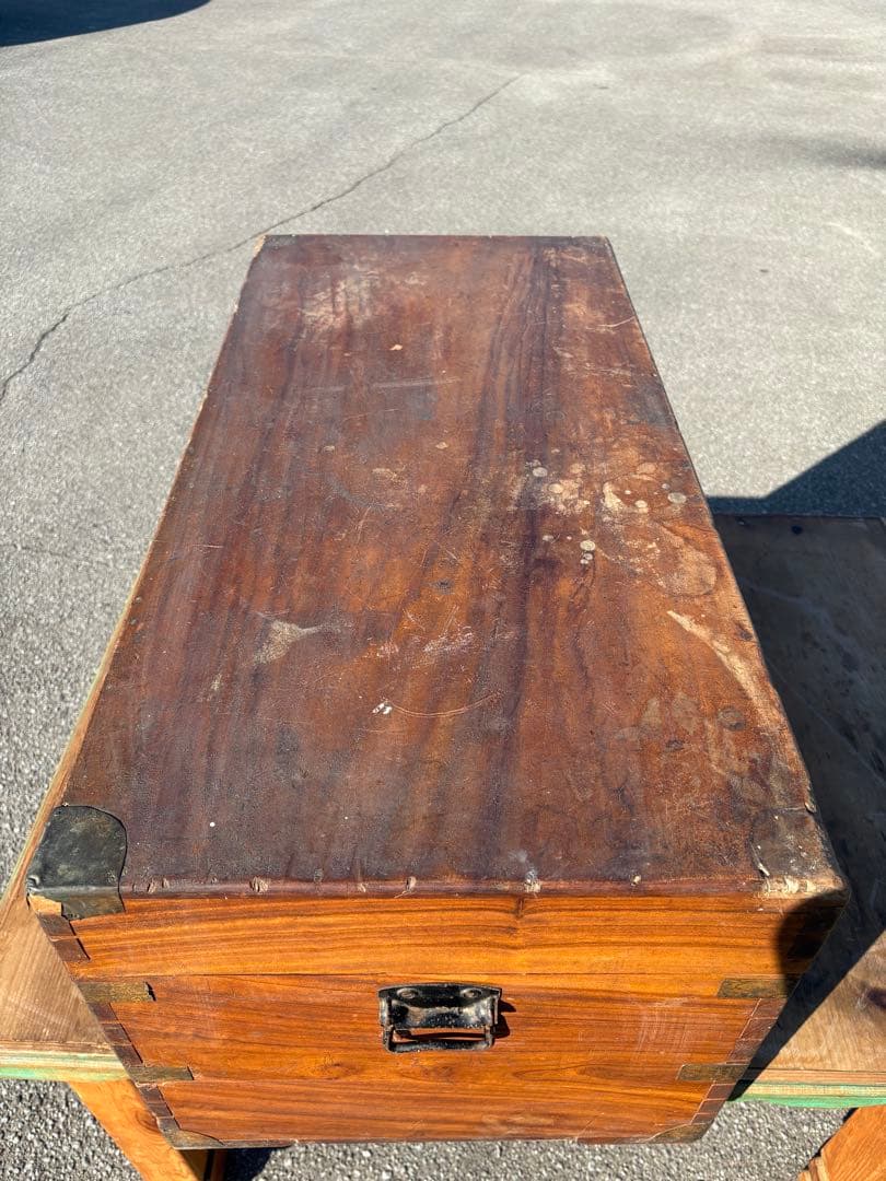 レトロ アンティーク 木製トランク トランク 木箱 船トランク