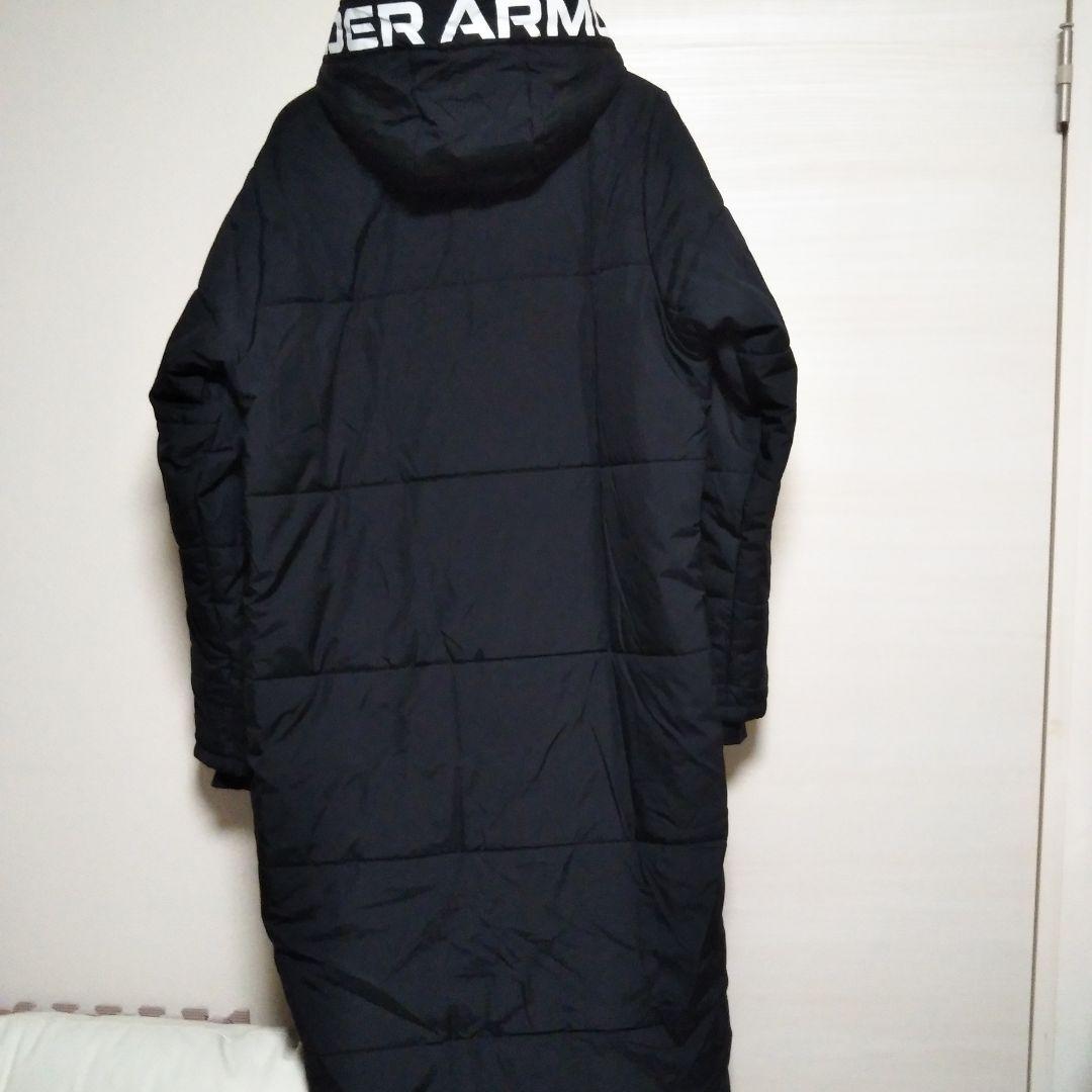 美品 アンダーアーマー ベンチコート ロングコート XLブラック 黒