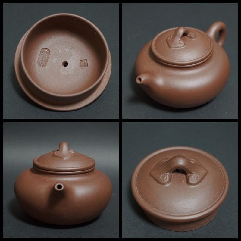 ☆煎茶道具☆宜興紫砂 名工 張紅華造 如意蓮子壷 紫砂急須 小ぶり