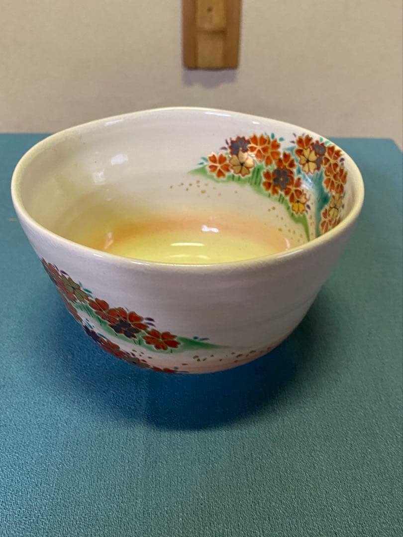 本日限定】茶道具/茶碗 中村能久 『色絵 吉野山之図』京焼 東福窯 共箱