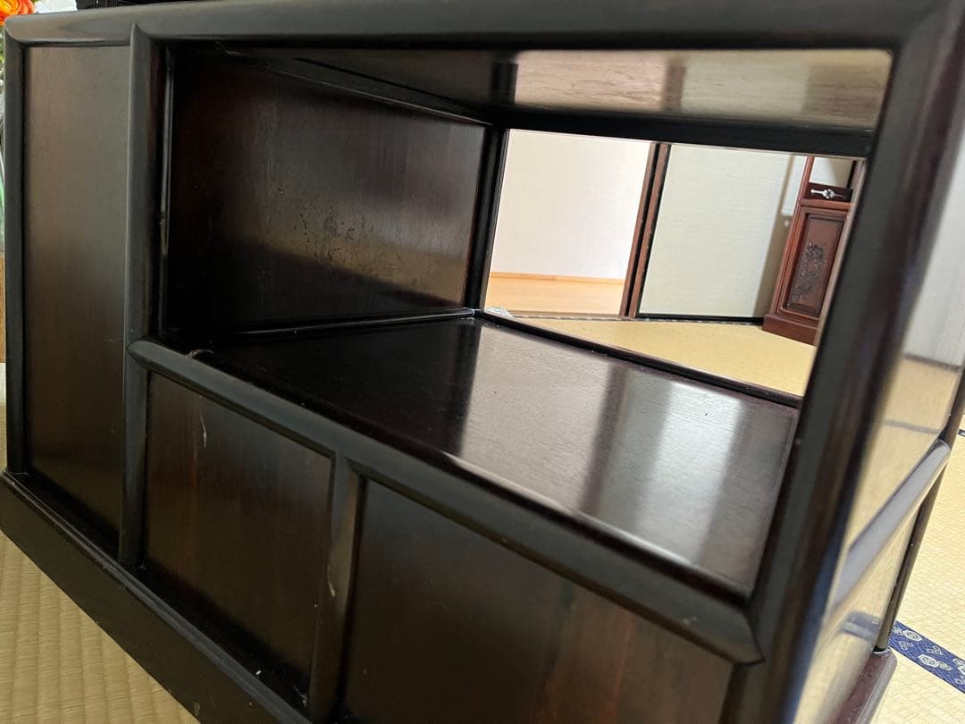 K186 唐木家具 彫刻 茶棚 アンティーク