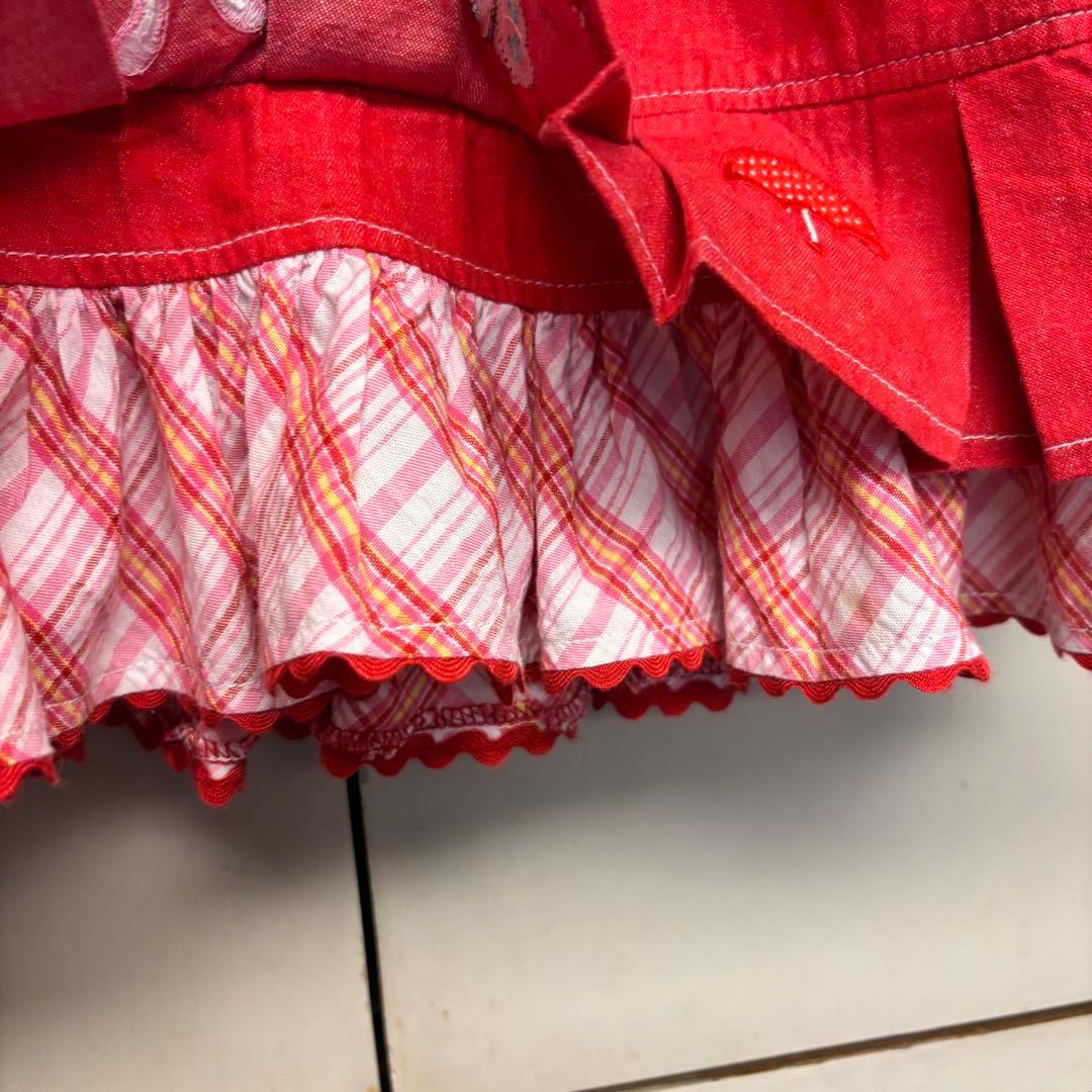 メゾピアノ　エプロン　スカート　120サイズ　平成レトロ