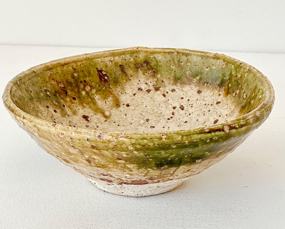 希少作☆中島勝乃利『オリベ平茶盌』【師：鯉江良二】