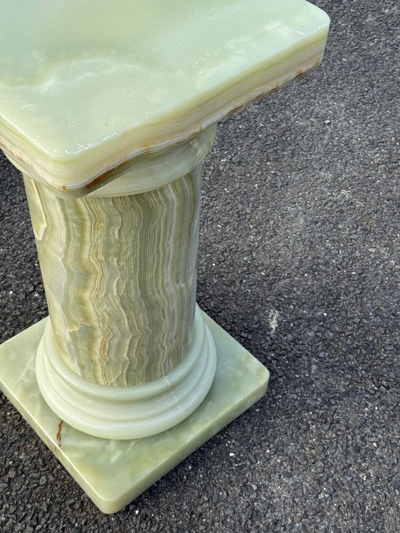 ②高73cm♪ 天然石 大理石 グリーンオニキス 飾り台 オブジェ ③配達1引 高