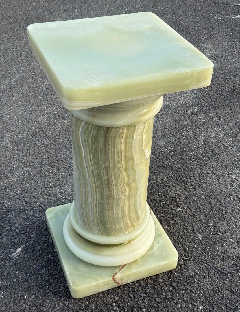 ②高73cm♪ 天然石 大理石 グリーンオニキス 飾り台 オブジェ ③配達1引 高