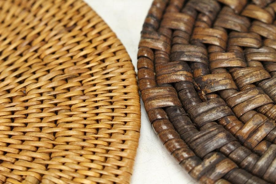 煎茶 古竹藤網 形 瓶敷 大小 六件 まとめて(K-A908)