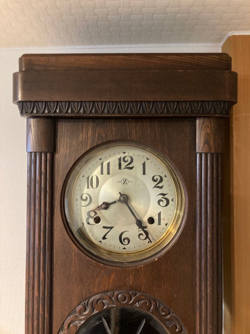 昭和レトロ　愛知時計 ゼンマイ式振り子時計 稼働品　3面ガラス