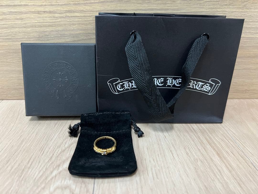 【訳あり】 CHROME HEARTS ベビークラシックフローラルクロスリング