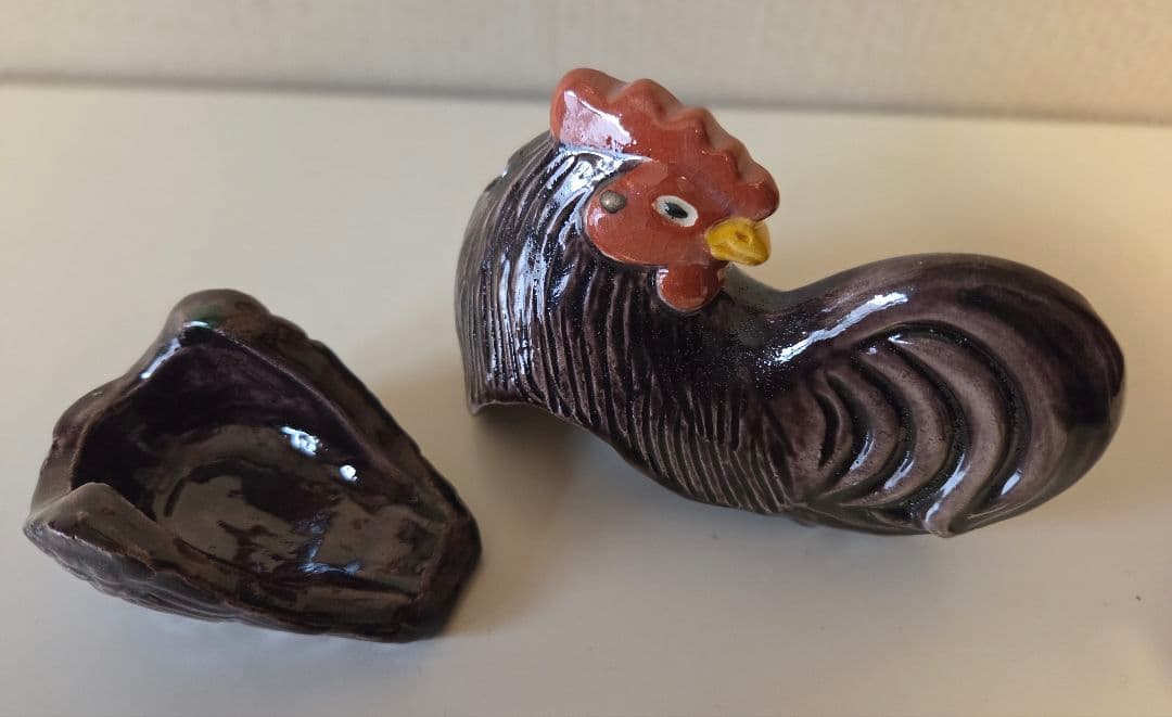 鶏(楽) 香炉 川崎和楽造 　 紙製共箱付 京焼