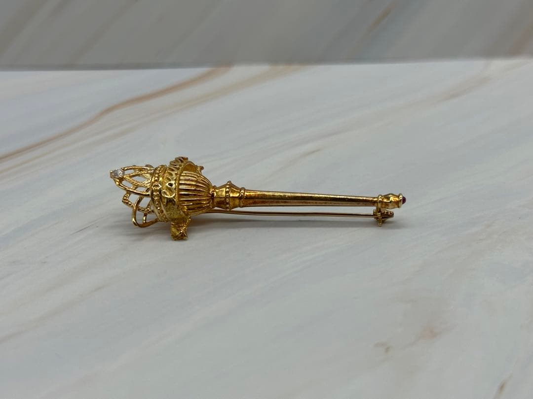 K18】ブローチ ダイヤモンド0.02ct 約8g 貴金属