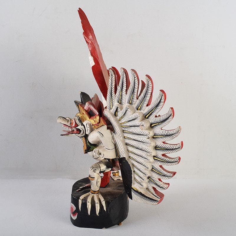 バリ島 インドネシア 彩色木彫 ガルーダ像 置物 N R9435B - メルカリ