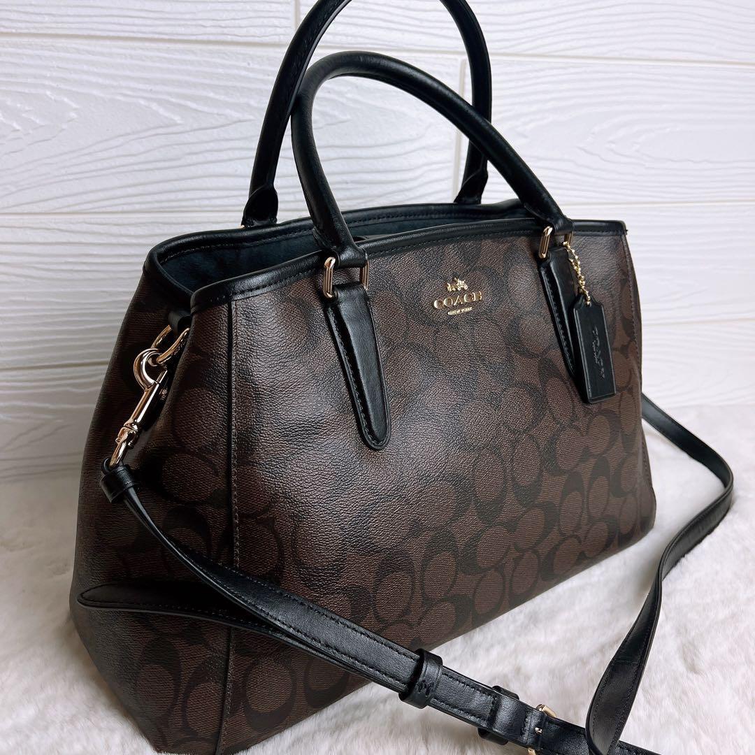 極美品☆COACHコーチ 2wayショルダーバッグ レザー ブラウン