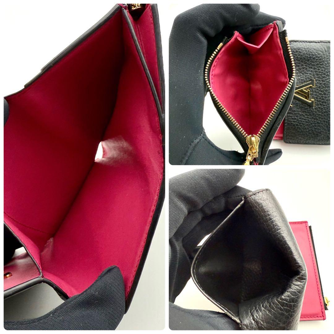 美品　ルイヴィトン　カプシーヌ　XS 三つ折り財布　ブラック