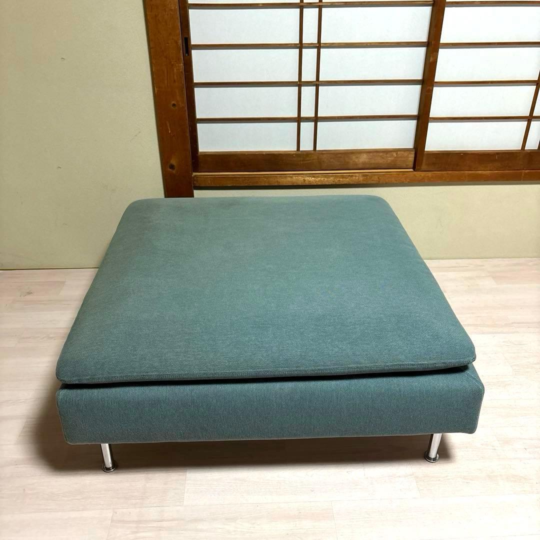 【良品】IKEA ソーデルハムン オットマン ターコイズ