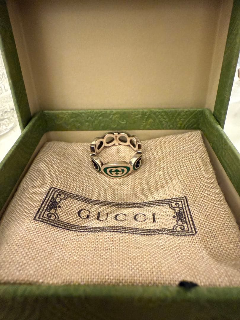 GUCCI グッチ リング指輪green silver 21号