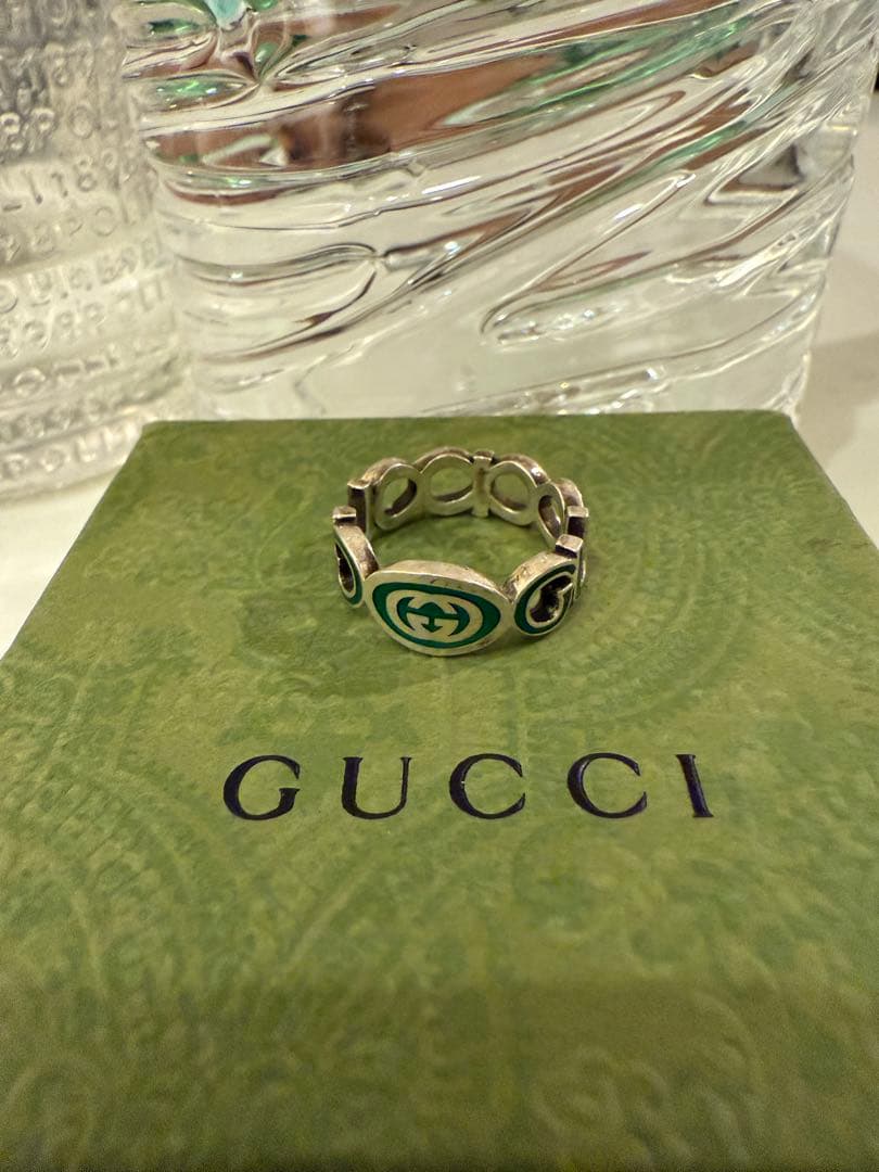 GUCCI グッチ リング指輪green silver 21号