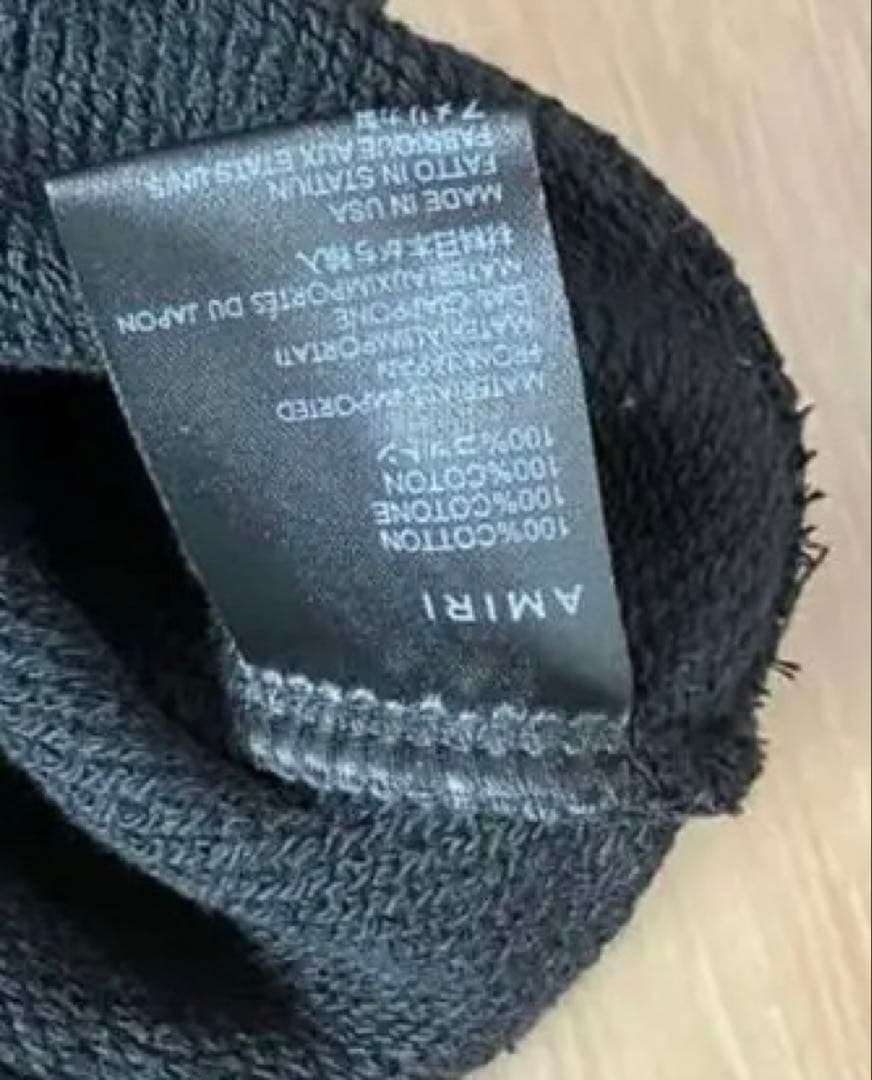 AMIRI ブラック フード付きパーカー