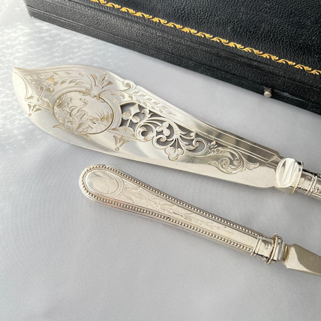 【Martin & Hall】【純銀ハンドル】ビクトリアンの サーバーセット