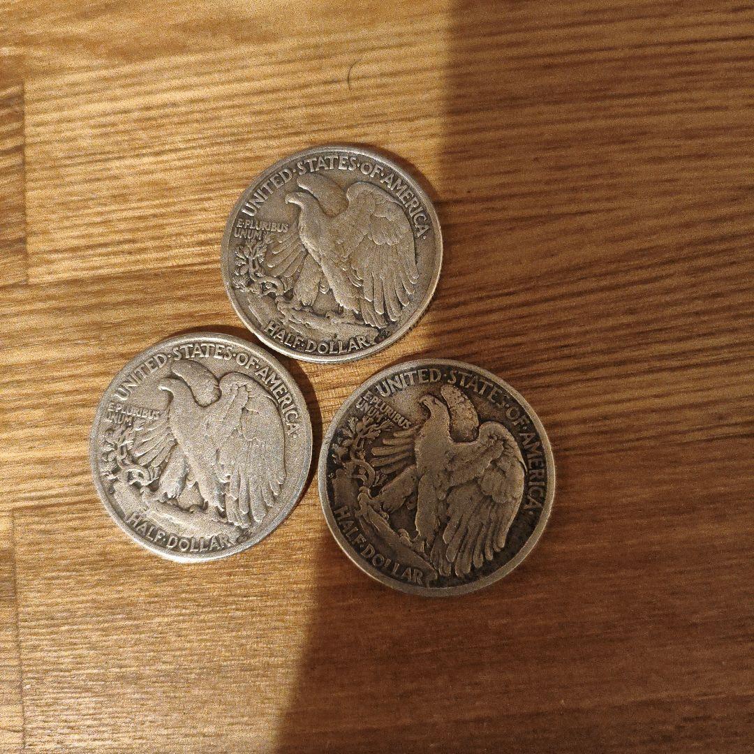 ウォーキングリバティ・ハーフダラー銀貨3枚セット - メルカリ