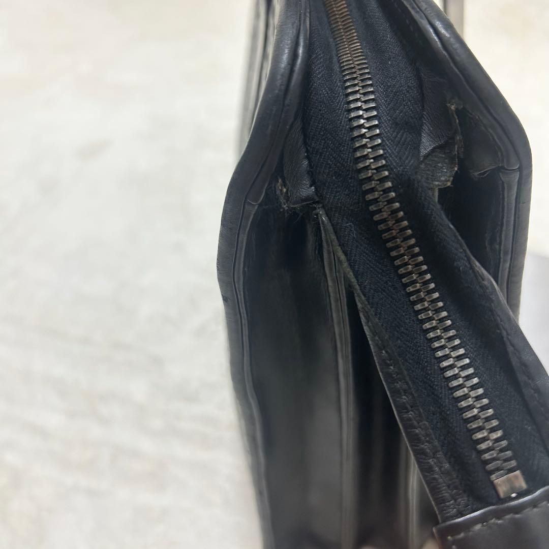 ボッテガヴェネタ イントレチャート ブラック レザー ビジネスバッグ