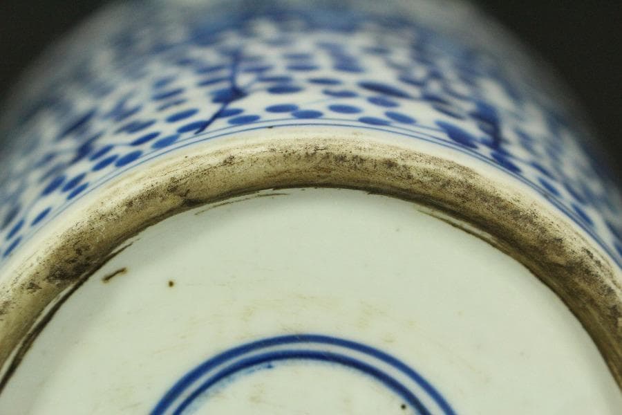 中国美術 青花 瓶人物花鳥紋 瓶 高31cm 希少 (LC138)