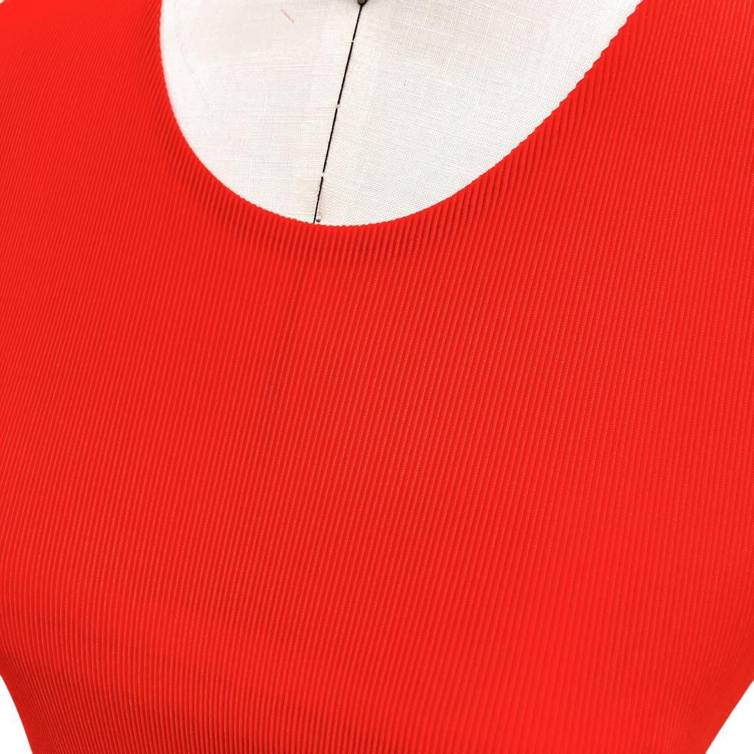 マカ61 超美品 プリーツプリーズ タンクトップ レッド サイズ3