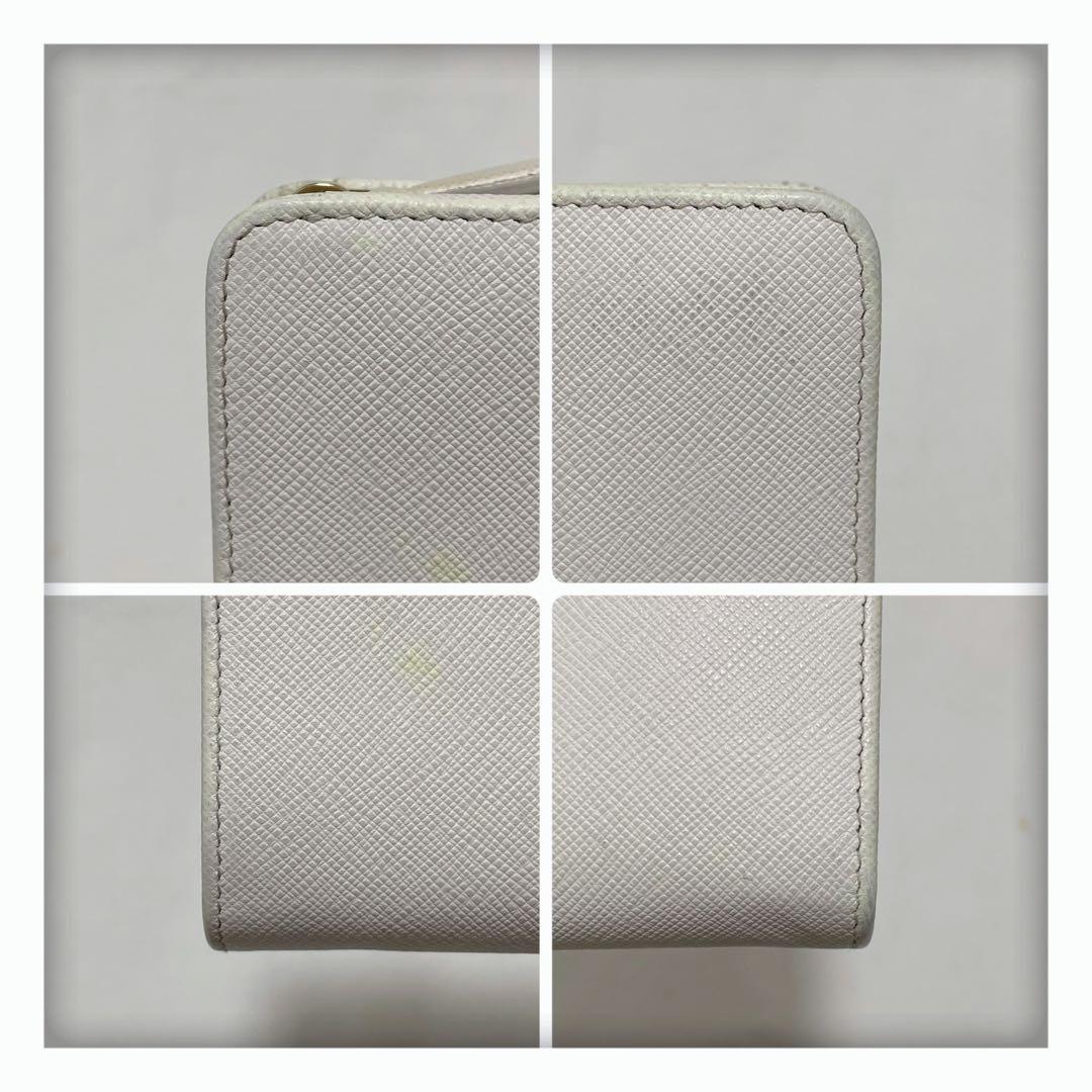 最終値下げ‼️ 極美品✨ PRADA プラダ サフィアーノ 二つ折り財布 ホワイト