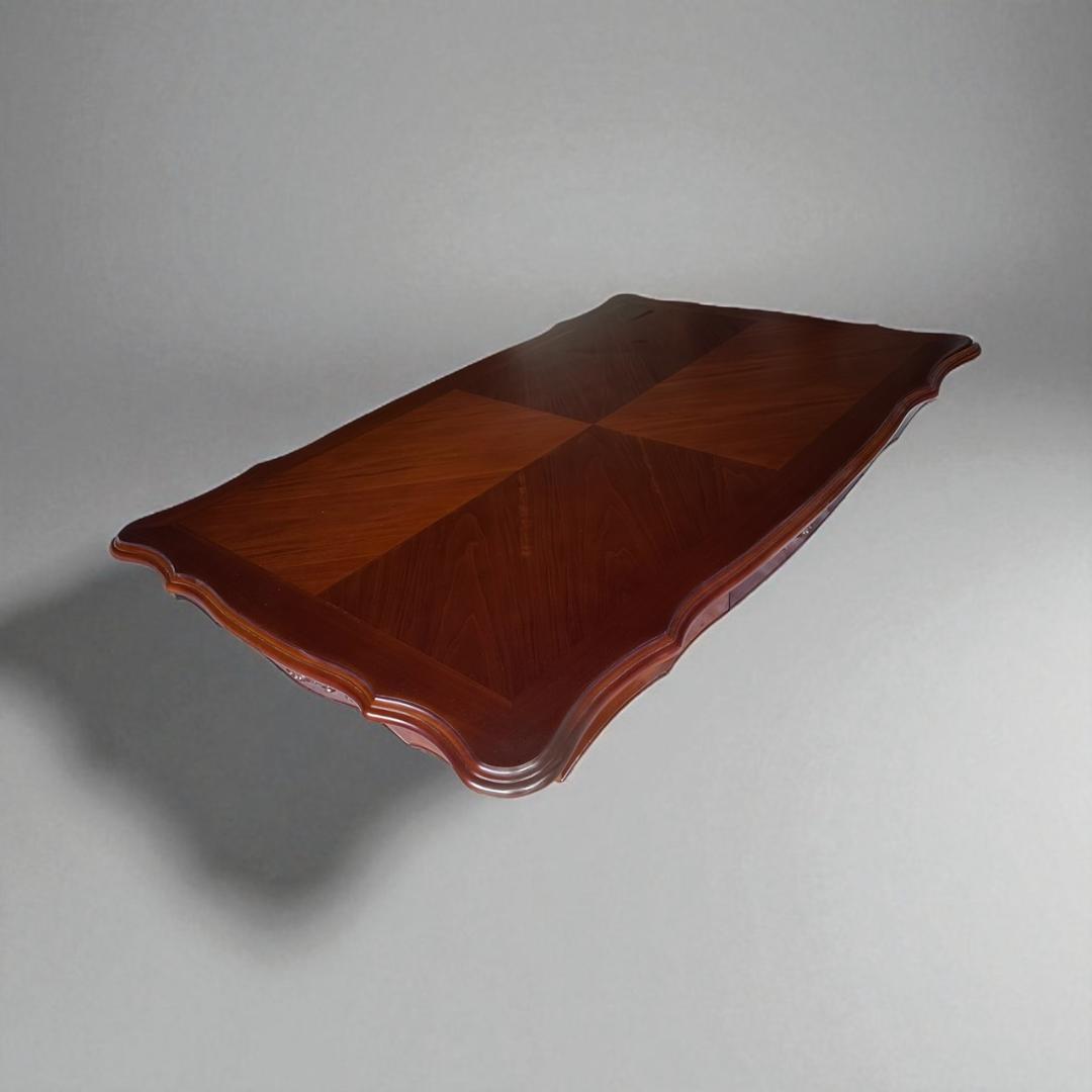 かめちゃん　ダイニングテーブル　猫脚　天然木マホガニー手彫り仕上げ