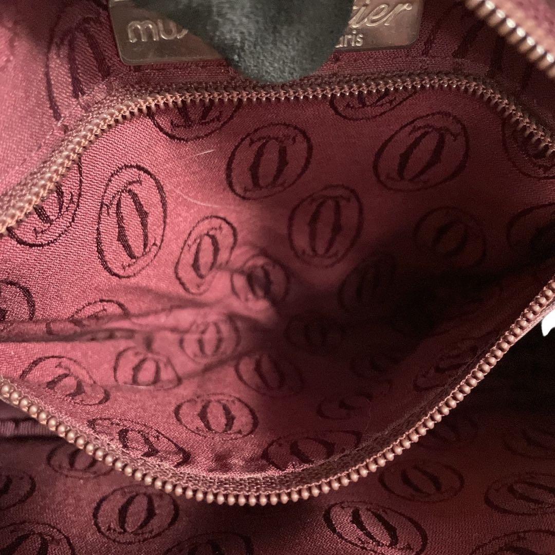 極美品　カルティエ ショルダーバッグ マストライン レザー ボルドー 5283