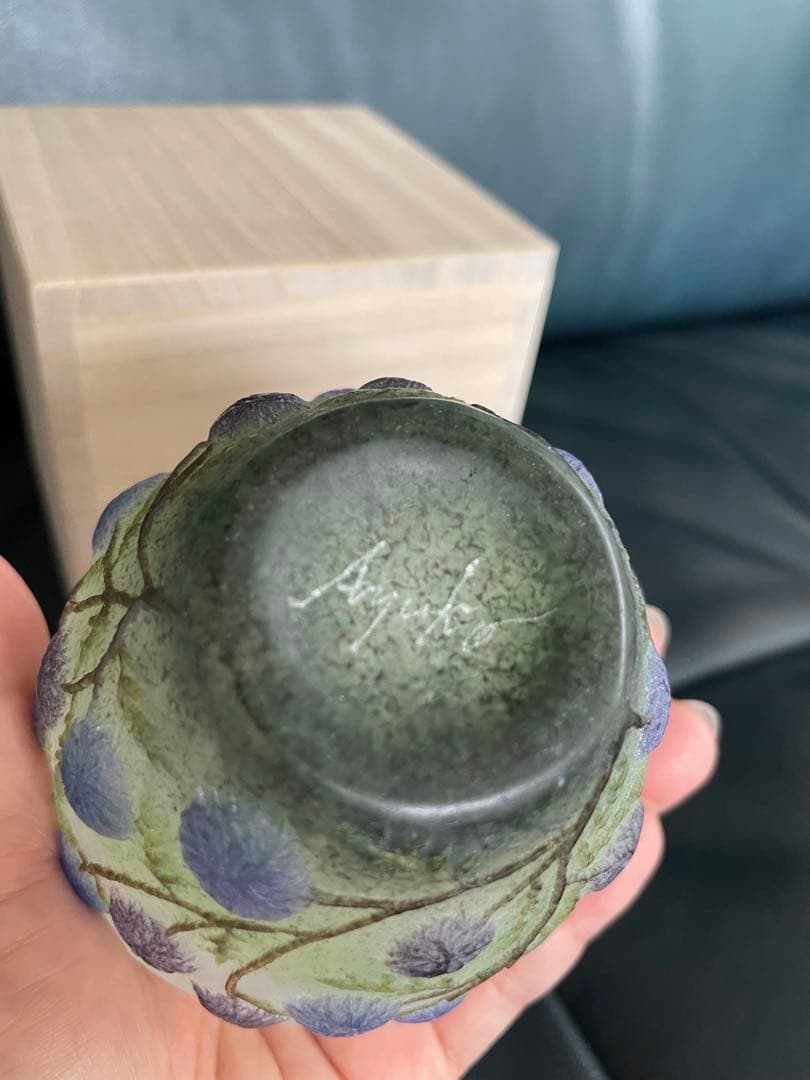 最終お値下飯塚亜裕子さん花の蓋物パートドヴェール貴重