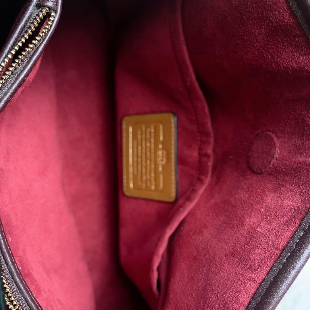 極美品☆COACHコーチ 2wayショルダーバッグ シグネチャー ボルドー
