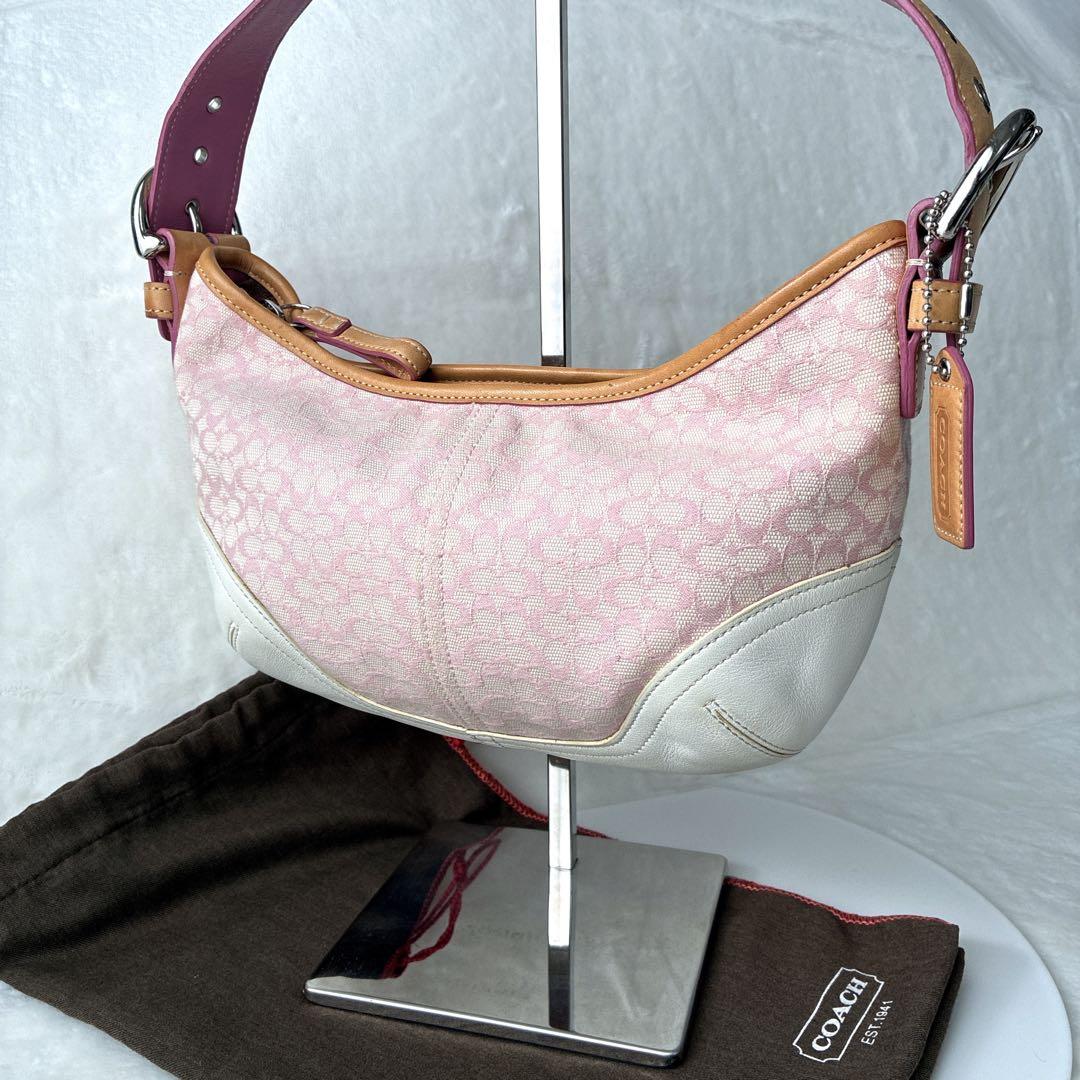 コーチ coach ハンドバッグ ワンショルダー シグネチャー ホーボー ピンク