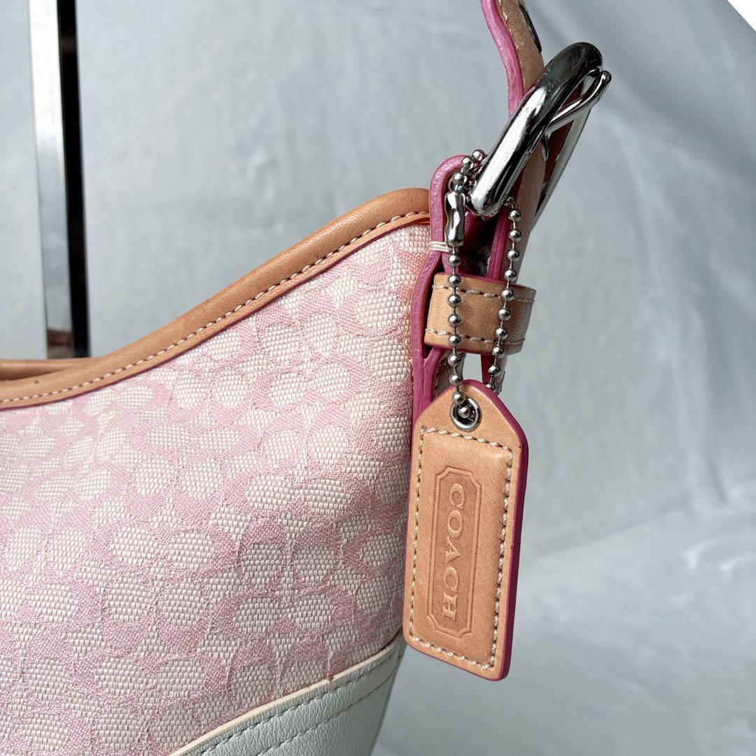 コーチ coach ハンドバッグ ワンショルダー シグネチャー ホーボー ピンク