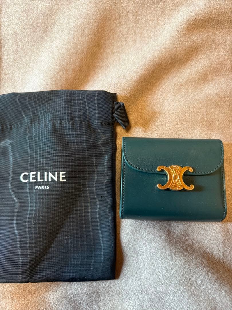 CELINE 三つ折り財布 グレー 保存袋付き CELINE セリーヌ 財布