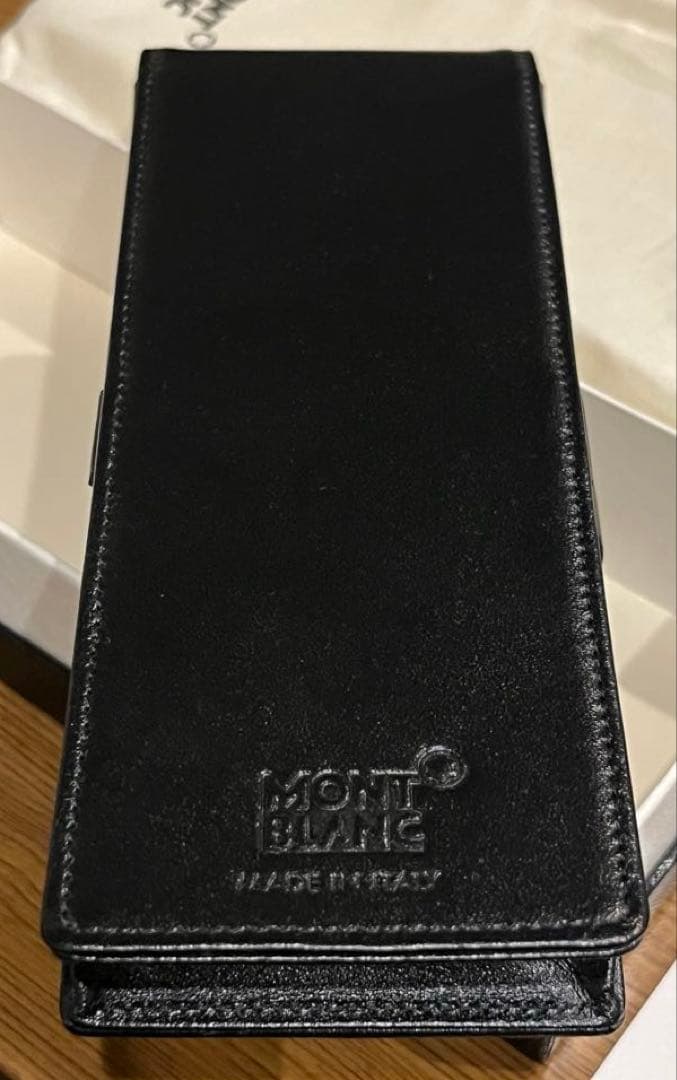 MONT BLANC レザーブラックペンケース 14313