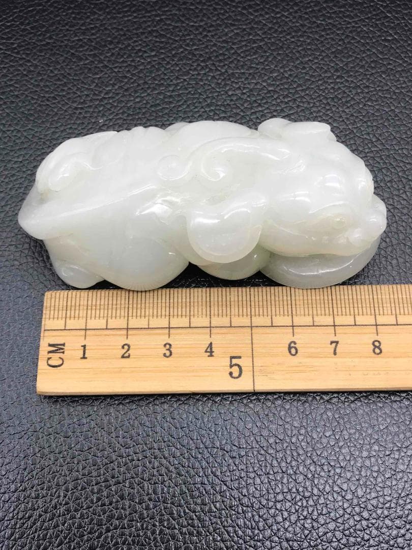 清時代 和田玉 純暖和田白玉彫り 貔貅 龍亀 瑞獣 古玉石