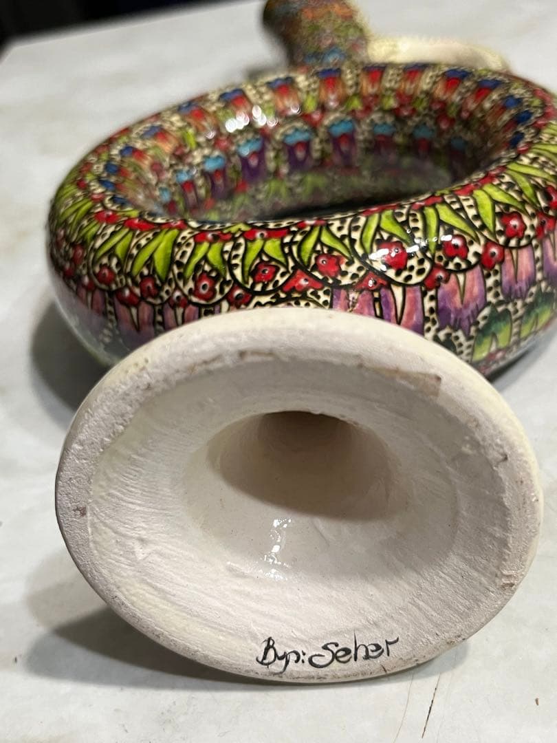 トルコ キュタフヤ 陶器 飾り壺 壷 花瓶 - メルカリ