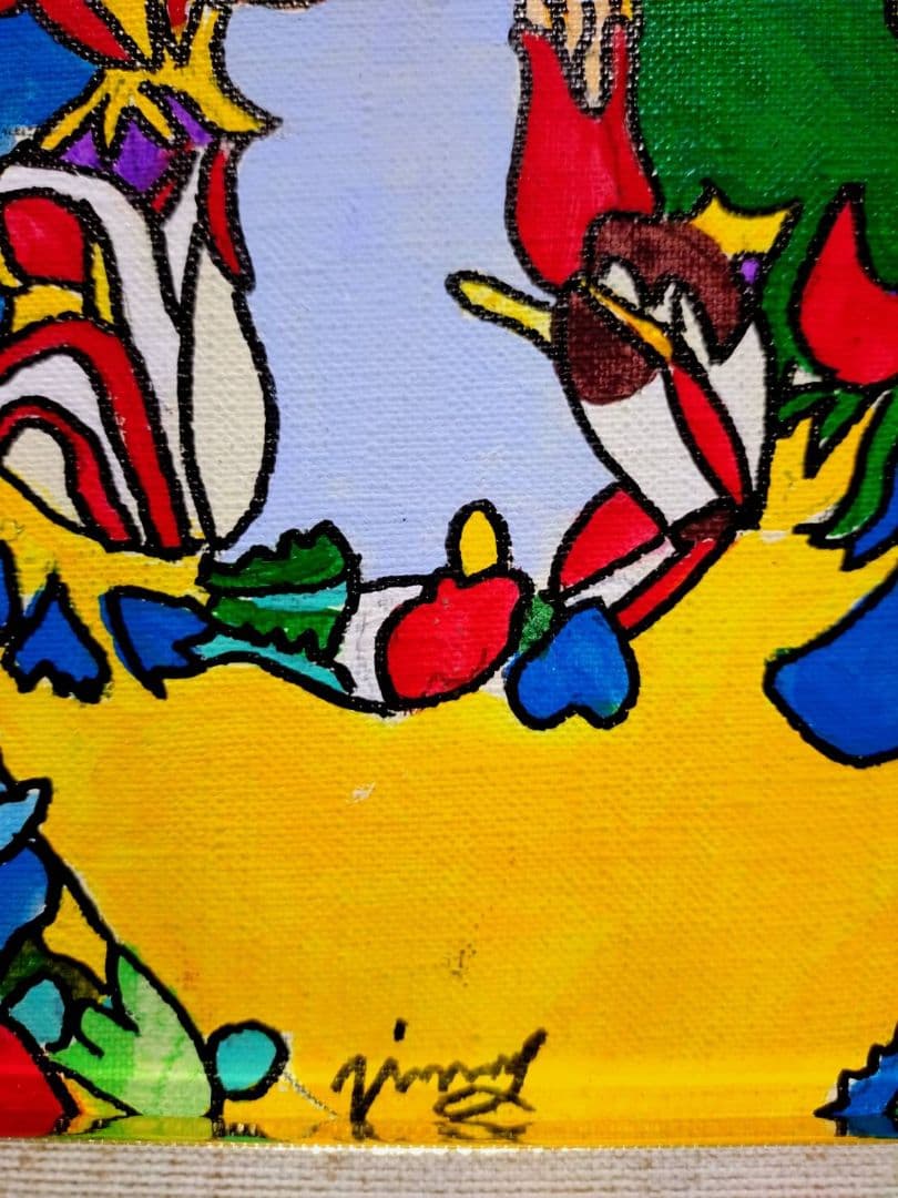 F6号】ジミー大西【輪】手描き作品/表裏サイン有/油彩/アクリル/絵画