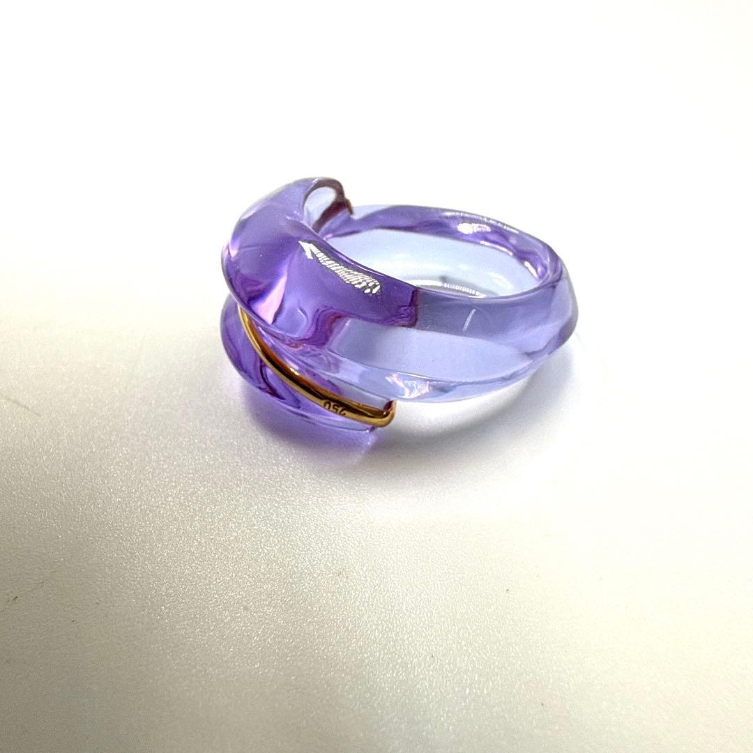 Baccarat バカラ 750 クリスタルガラス コキアージュ リング