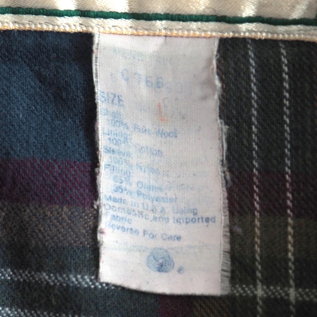 エルエルビーン USA製 ウールジャケット ネイビー 裏地チェック 美品