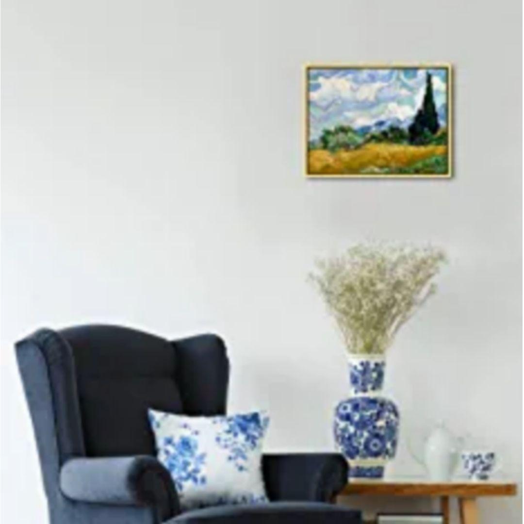 フィンセント・ファン・ゴッホ作品　『糸杉のある麦畑』　風景画　キャンバス　複製画