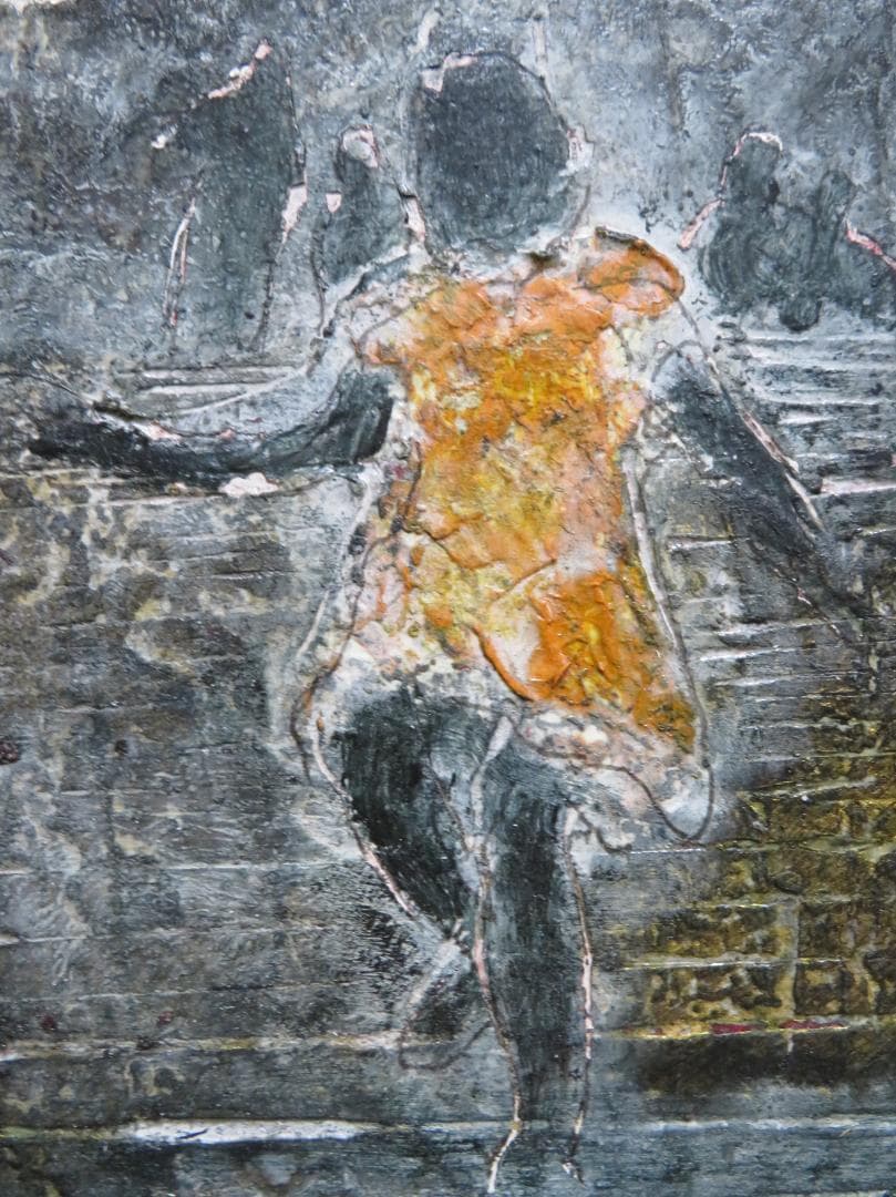 谷口仙太郎  「風の道 」　油彩SM　黒衣（くろこ）の詩シリーズ　香月泰男美術館