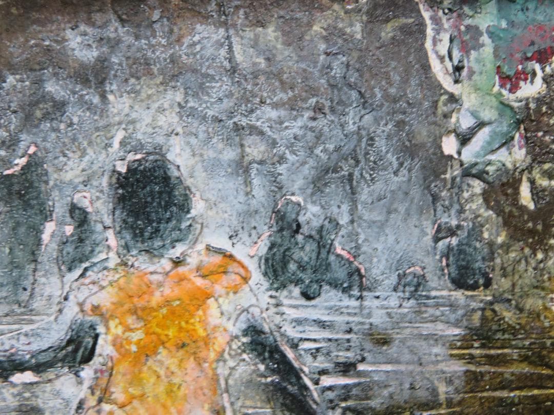 谷口仙太郎  「風の道 」　油彩SM　黒衣（くろこ）の詩シリーズ　香月泰男美術館