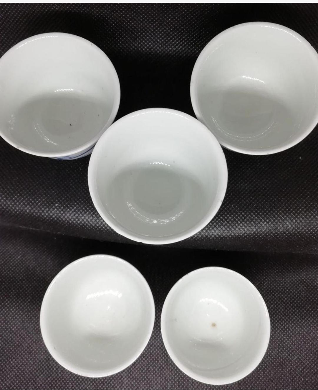 お値下げ】骨董 煎茶茶碗 蘭の図（ぐい飲み）5客 ホツ有り お値下げ】骨董