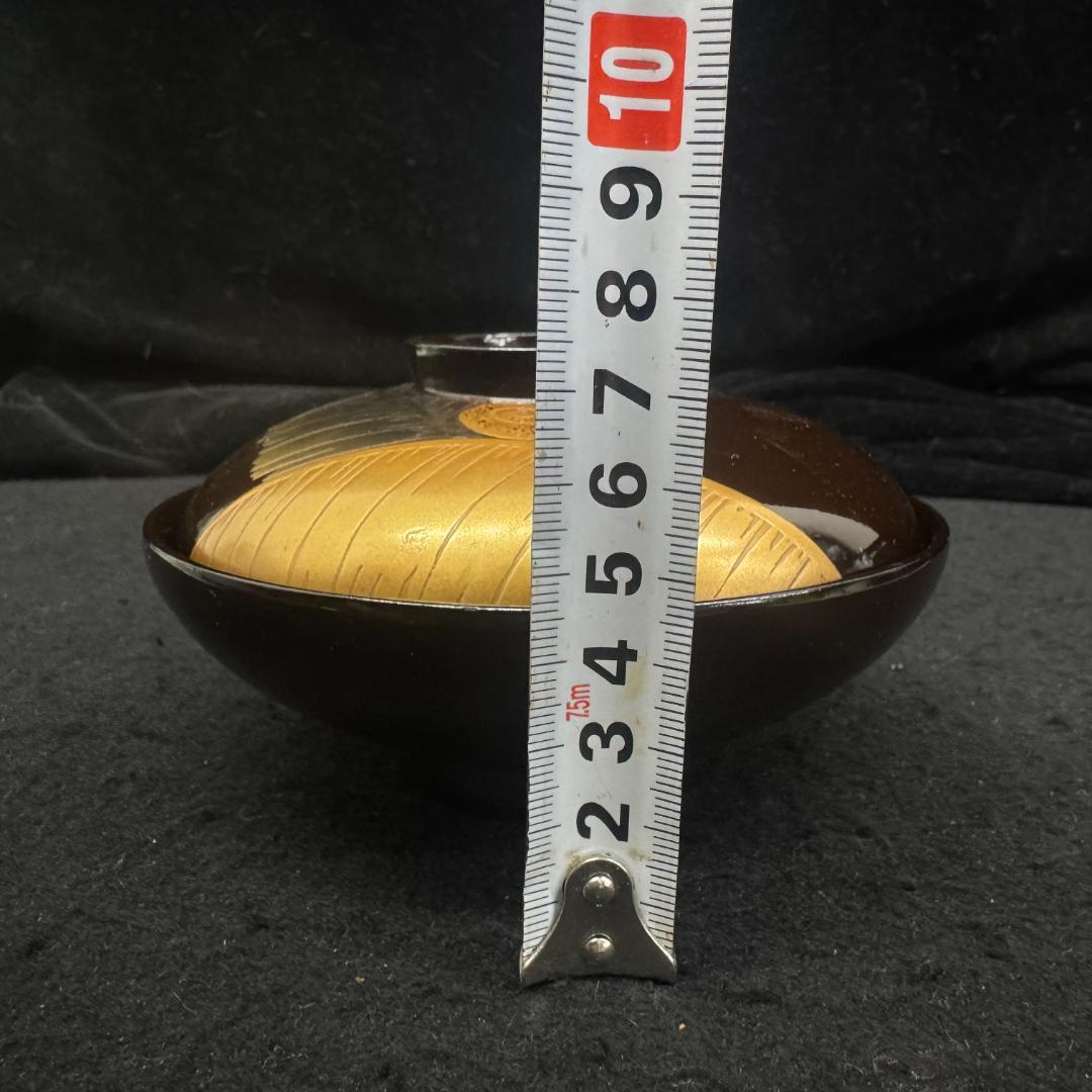 木製漆塗 蒔絵 吸物椀５客 時代物 輪島塗 漆器　葉っぱ　カタツムリ共箱