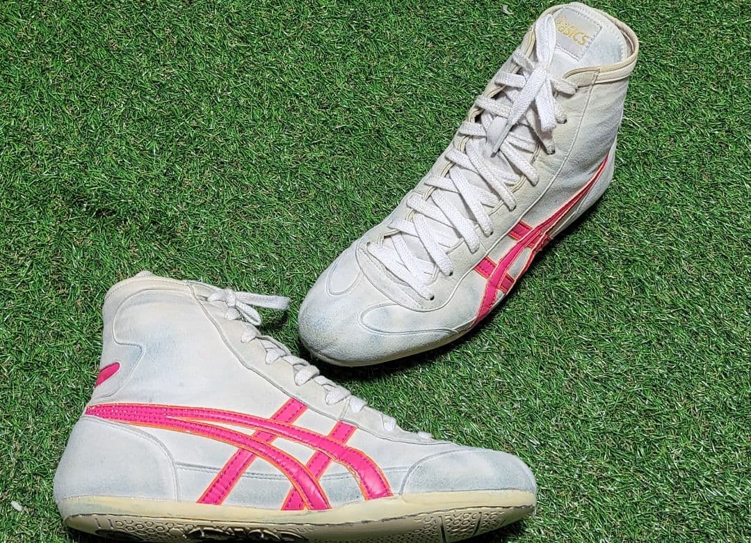 ASICS レスリングシューズ ホワイト/ピンク ASICS（アシックス） レスリングシューズ マットブレーザー ピンク