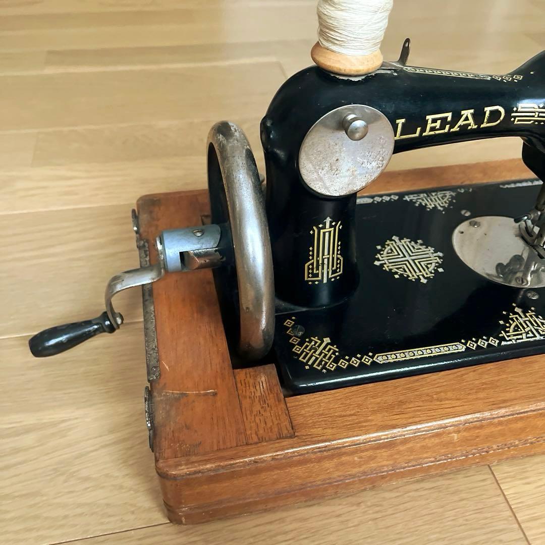 古道具 アンティーク 手回しミシン LEAD インテリア