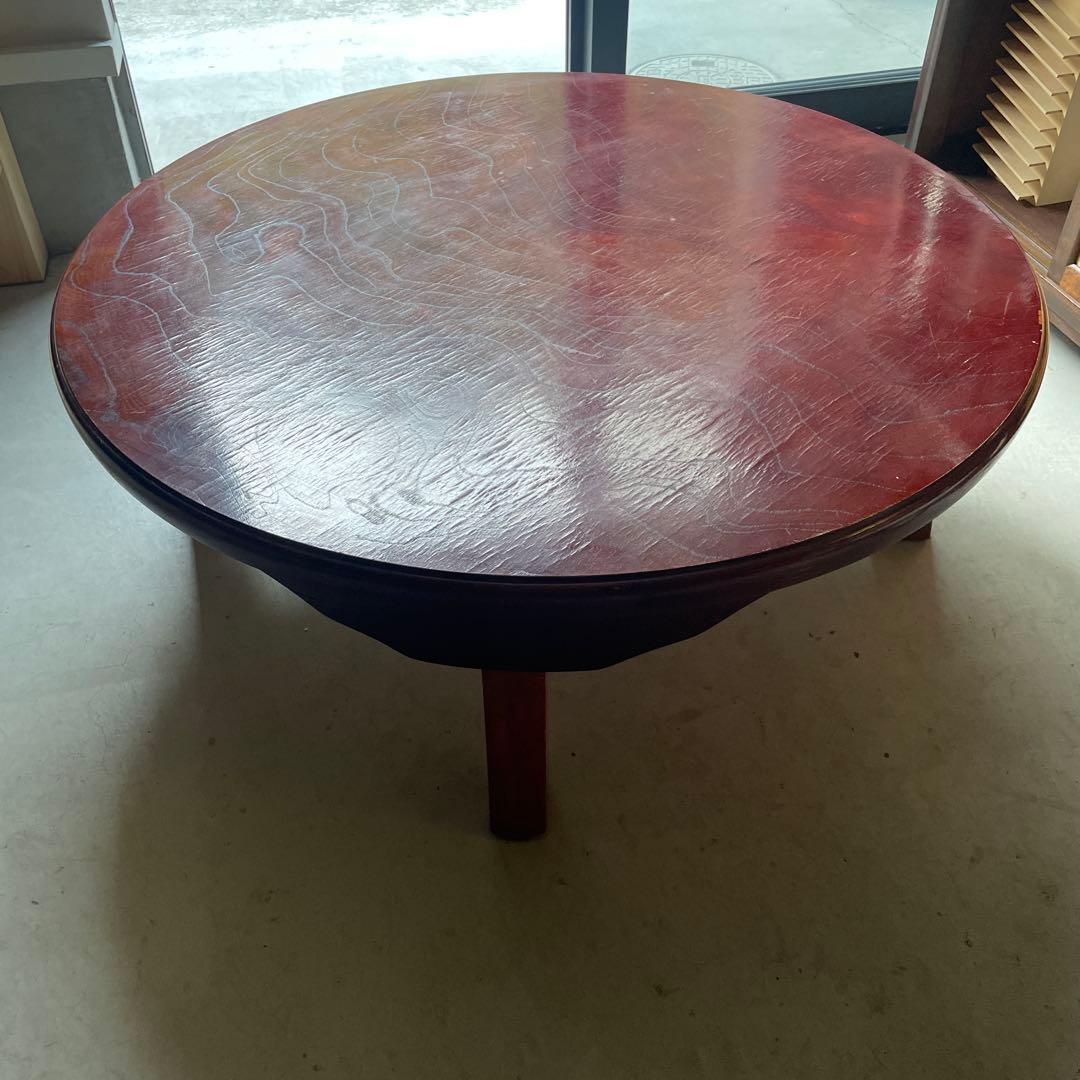 木製楕円形座卓 ラタン 籐 テーブル アンティーク家具