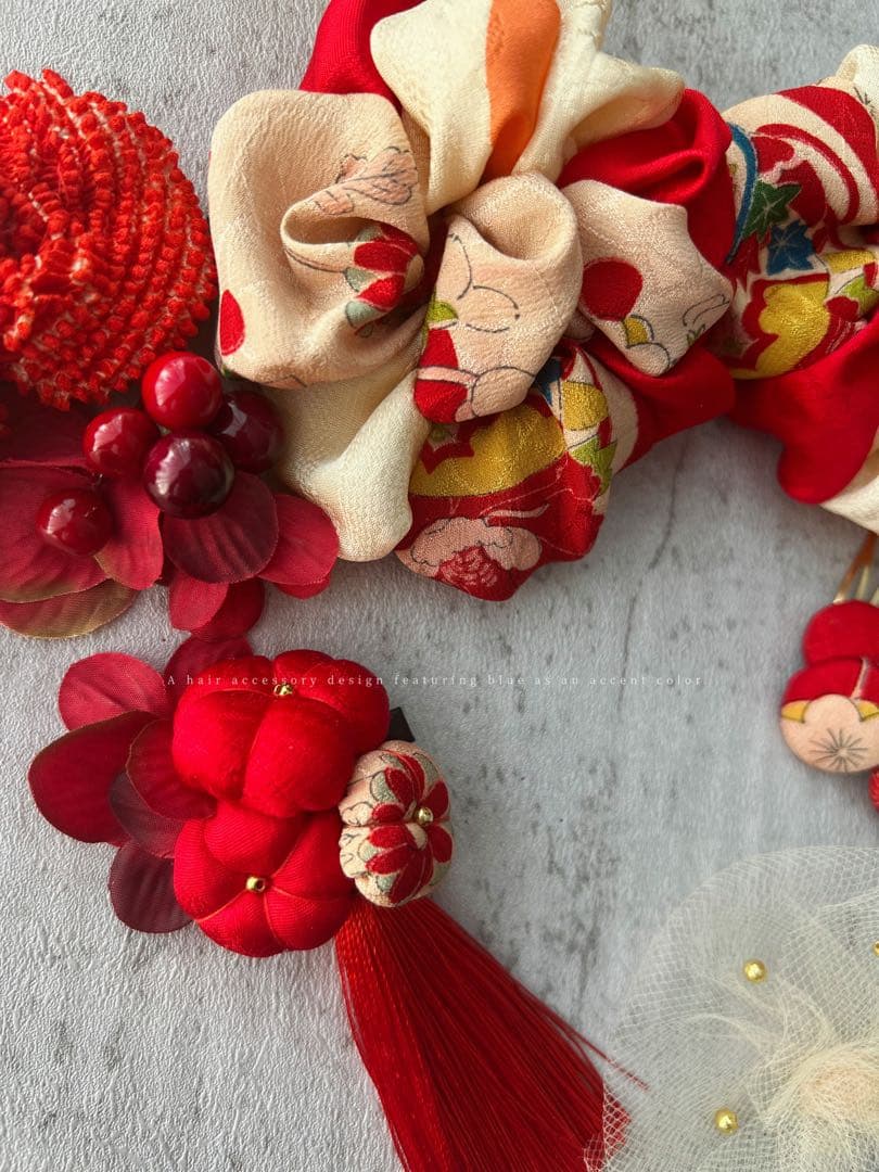 も*ぷ様 七五三　七五三髪飾り　ヘッドドレス　着物髪飾り　リメイク髪飾り　038